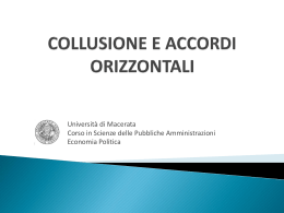 COLLUSIONE E ACCORDI ORIZZONTALI