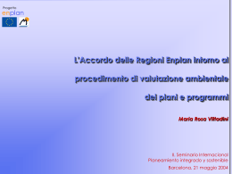 L`Accordo delle Regioni Enplan intorno al procedimento di