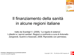 Il finanziamento della sanit&agrave; in alcune regioni italiane