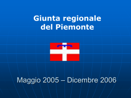 Presentazione Attività Regione Piemonte 2006