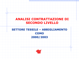 ANALISI CONTRATTAZIONE nel settore tessile –abbigliamento