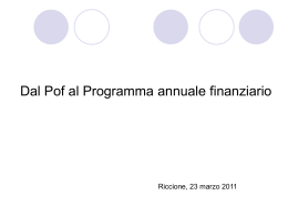 Dal POF al programma annuale finanziario