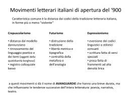 Poesia italiana prima metà `900 antecedente la Seconda guerra
