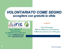 Volontariato come segno (Paolo Romagnoli)