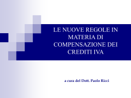 Nuove regole per la compensazione dei crediti IVA
