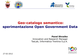 Geo-catalogo semantico: sperimentazione Open