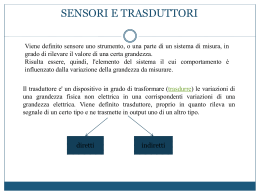 SENSORI E TRASDUTTORI
