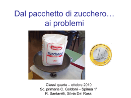 Dal pacchetto di zucchero e di sale ricaviamo problemi
