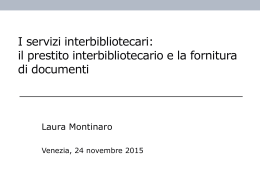 il prestito interbibliotecario e la fornitura di documenti