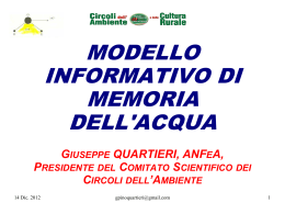 Modello informativo di memoria dell`acqua