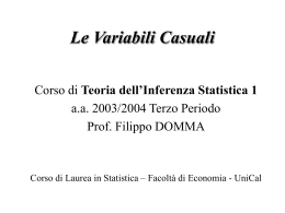 Variabili Casuali - Dipartimento di Economia, Statistica e Finanza