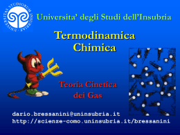 Teoria cinetica - Universit&agrave; degli Studi dell`Insubria