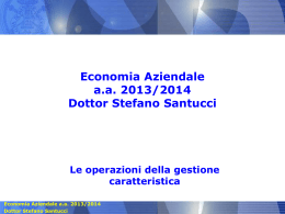 Economia Aziendale aa 2013/2014 Dottor Stefano Santucci Le