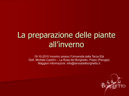 Lezione sulla preparazione delle piante all