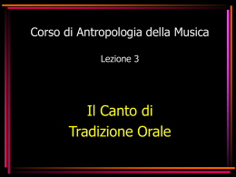 Corso di Antropologia della Musica Lezione 4