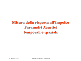 I parametri acustici (ISO 3382)