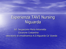 Esperienza TAVI Nursing Niguarda