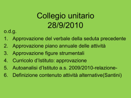 Collegio unitario 28/9/2010