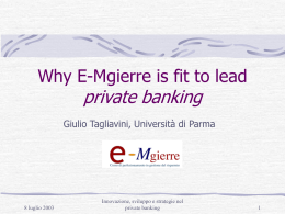 Innovazione, sviluppo e strategie nel private banking