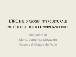 L`IRC e il dialogo interculturale nell`ottica della convivenza civile