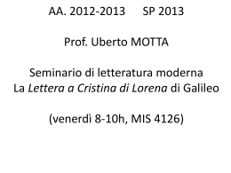 AA. 2012-2013 SP 2013 Prof. Uberto MOTTA Seminario di