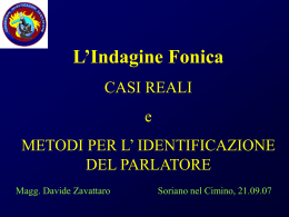 L`Indagine Fonica - Associazione Italiana di Scienze della Voce