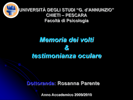 Lezione sulla memoria visiva e testimonianza oculare