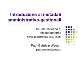 Metadati amministrativi - Biblioteca Apostolica Vaticana