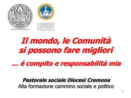 Un mondo migliore, si pu&ograve; fare