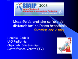 Diapositive sulle Linee Guida SIAIP 2008 sull`uso dei distanziatori