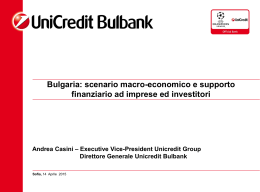 Andrea Casini, Direttore Generale UniCredit Bulbank