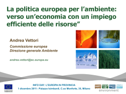 Presentazione Dott. Andrea Vettori - DG Ambiente