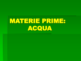 MATERIE PRIME: ACQUA