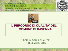 Il percorso di qualità del Comune di Ravenna