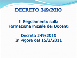 Slide FOE su formazione iniziale dei docenti