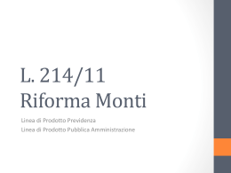 Slide Legge 104-2011 Riforma Monti