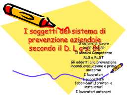 I soggetti del sistema di prevenzione aziendale secondo il D. L g s
