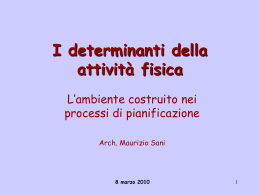 L`ambiente costruito nei processi di pianificazione