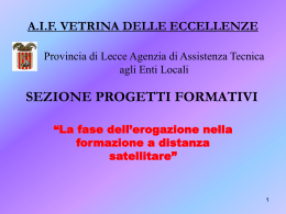 La fase dell`erogazione nella formazione a distanza satellitare
