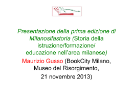 Presentazione della prima edizione di