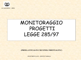 Legge 285/97 monitoraggio e valutazione prima annualit&agrave;