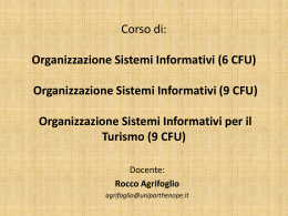 Organizzazione Sistemi Informativi (9 CFU)
