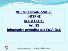 NORME ORGANIZZATIVE INTERNE