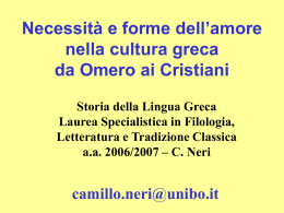 slides del corso - Dipartimento di Filologia Classica e Italianistica