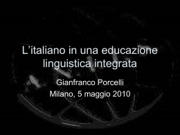 L`italiano in una educazione linguistica integrata