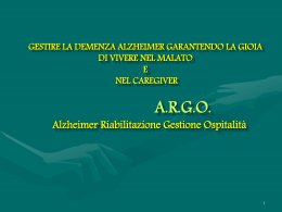 A.R.G.O. Alzheimer Riabilitazione Gestione Ospitalità