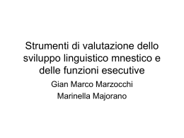 Strumenti di valutazione dello sviluppo linguistico mnestico e delle