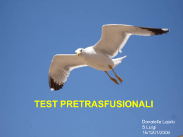 I test pretrasfusionali - PATCLIN, argomenti di patologia clinica