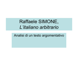 Raffaele SIMONE, L`italiano arbitrario (pp. 140-1)