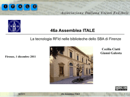 La tecnologia RFID nelle biblioteche dello SBA di Firenze